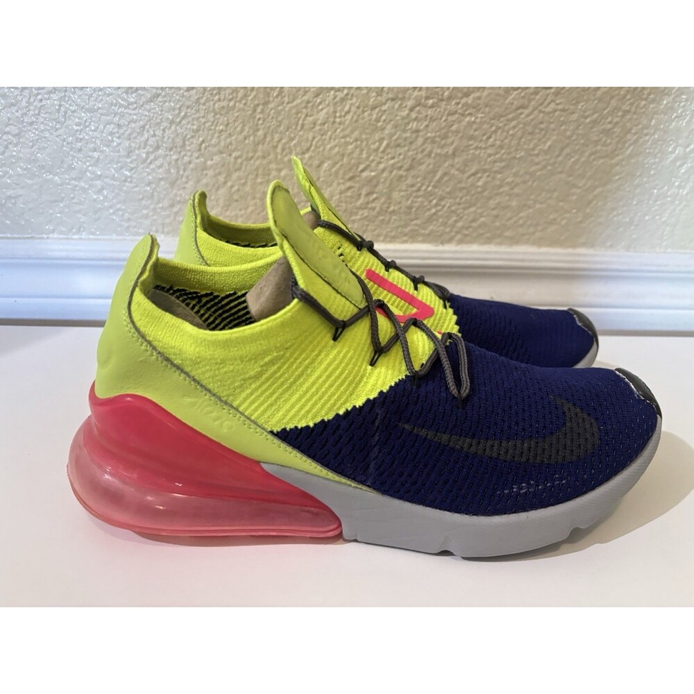 Nike Air Max 270 Flyknit Men’s Size 10.5 Regency Purple Volt Pink AO1023-501